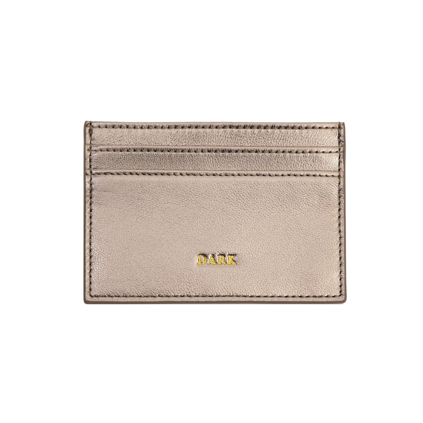 Leather Card Holder Nappa Champagne Metallic