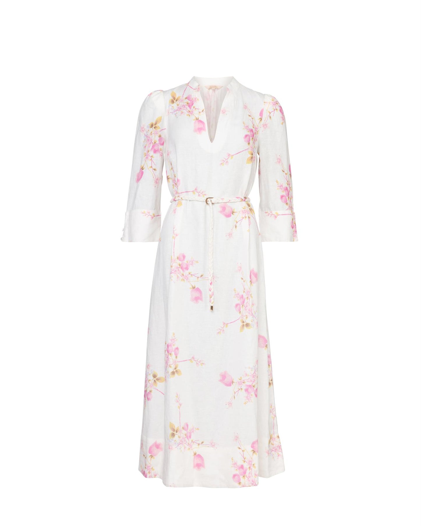 Linen Shift Dress - Pink Bloom