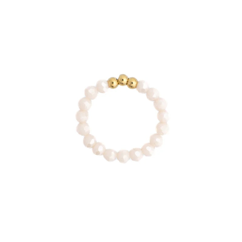 Crystal Bead Ring 3 mm Sparkled Sand