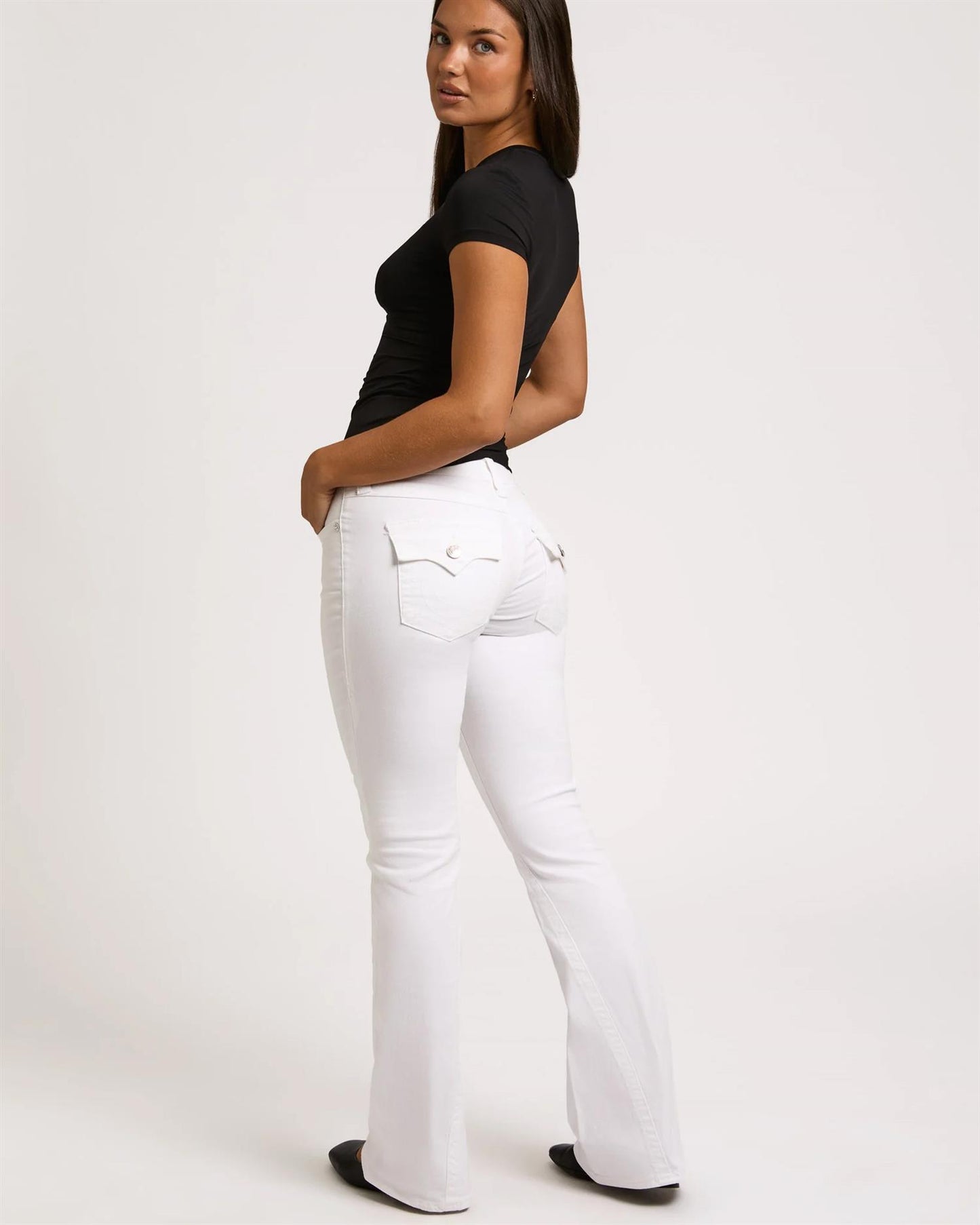 Joey Low Rise Flare Flap - Brilliant White