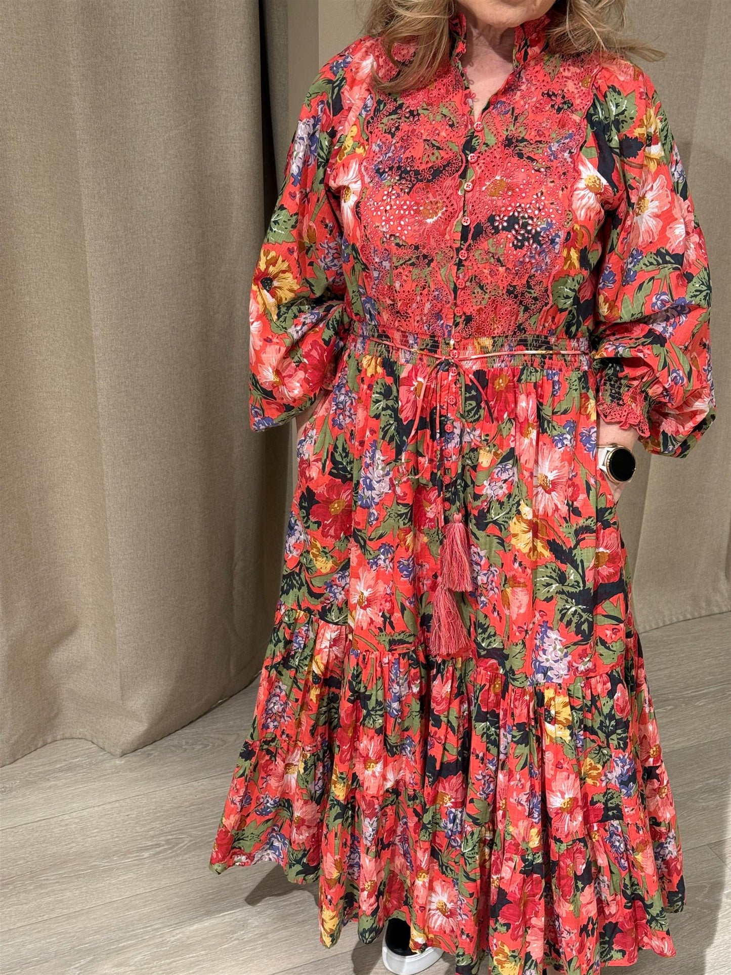 Cotton Slub Midi Dress