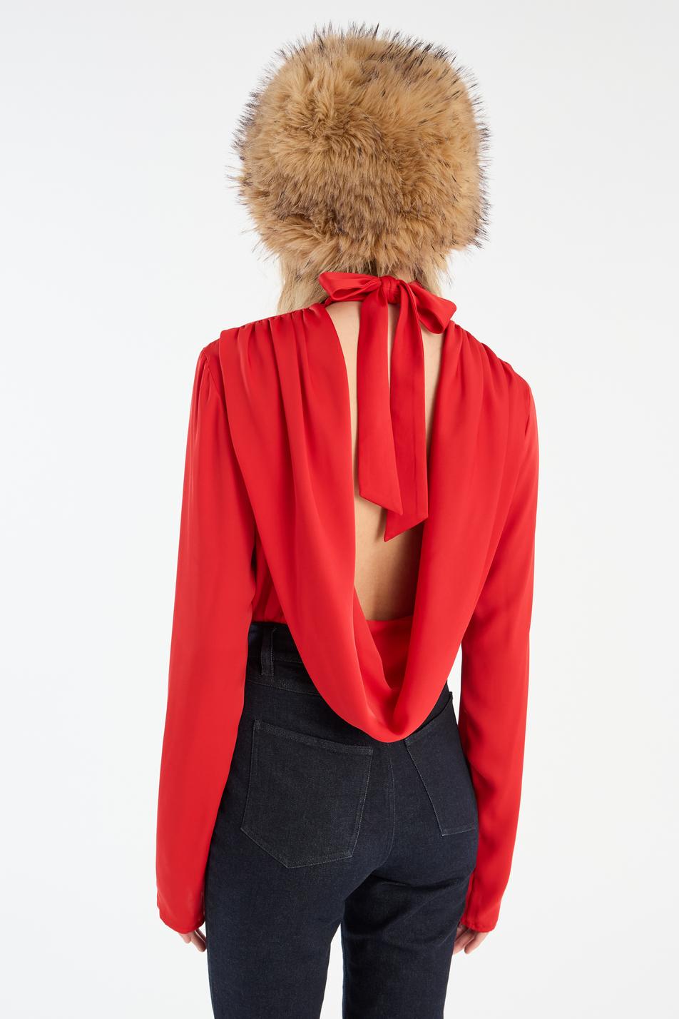 Satin Drapy Back Top