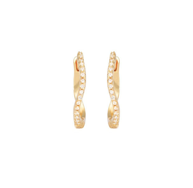 Medium Wavy Hoops White