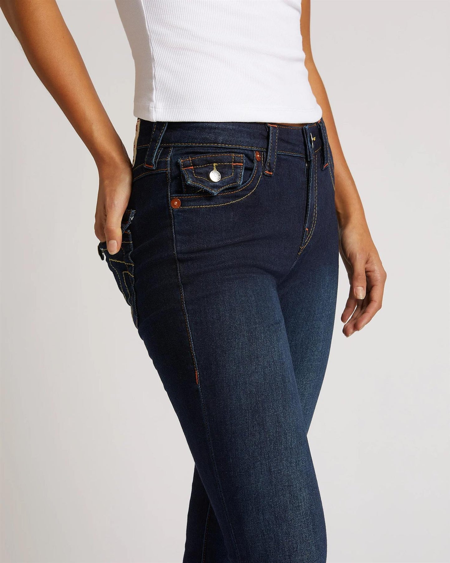 Becca Mid Rise Boot Cut Flap