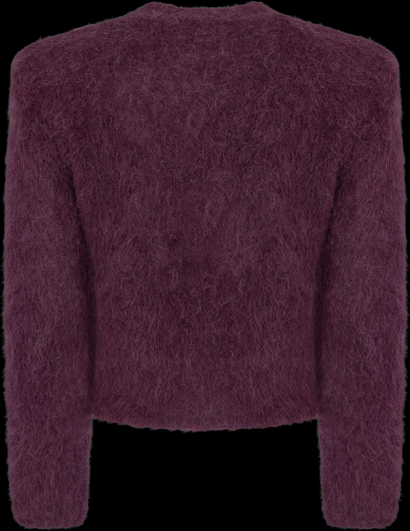 Hairy Knit Fitted Sweater Burgunder