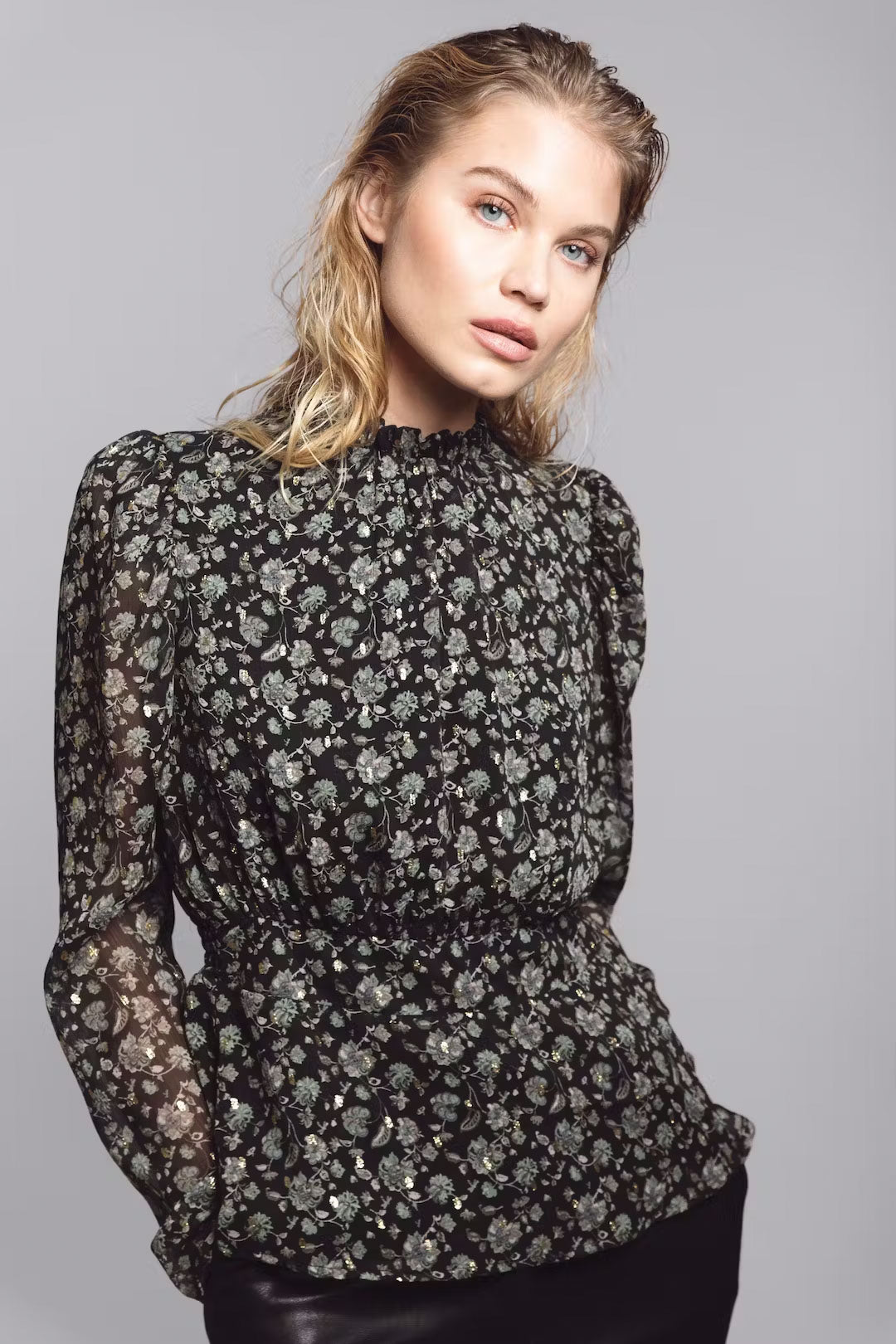 Anneli blouse Green amber print