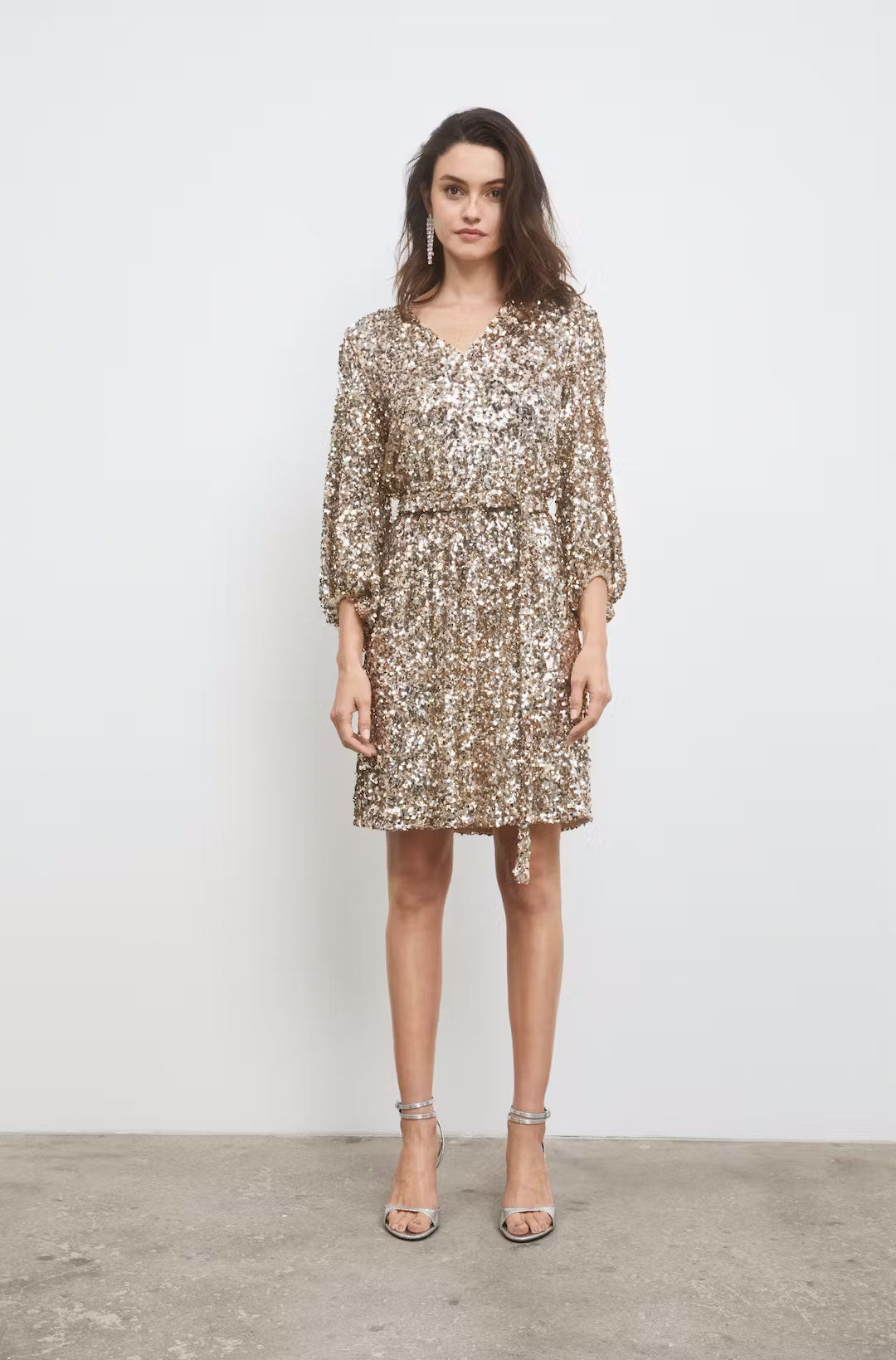 Bianca Sequin Dress Champagne