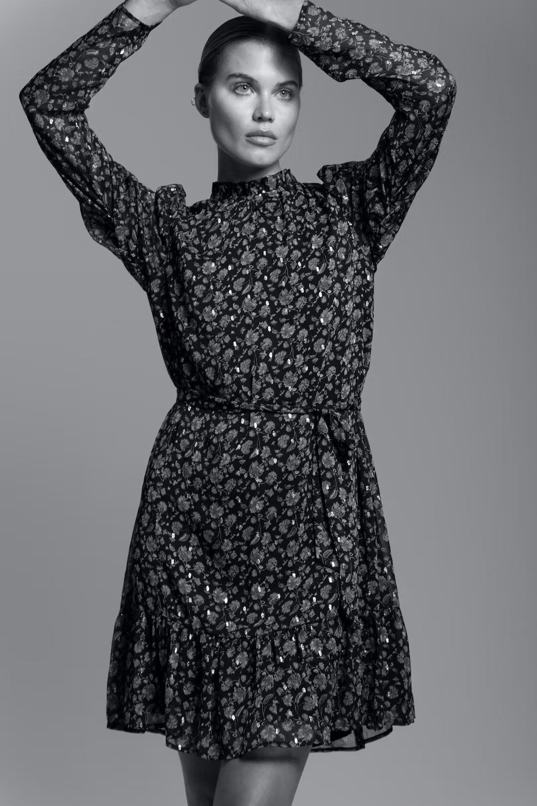 Ariel dress Green amber print