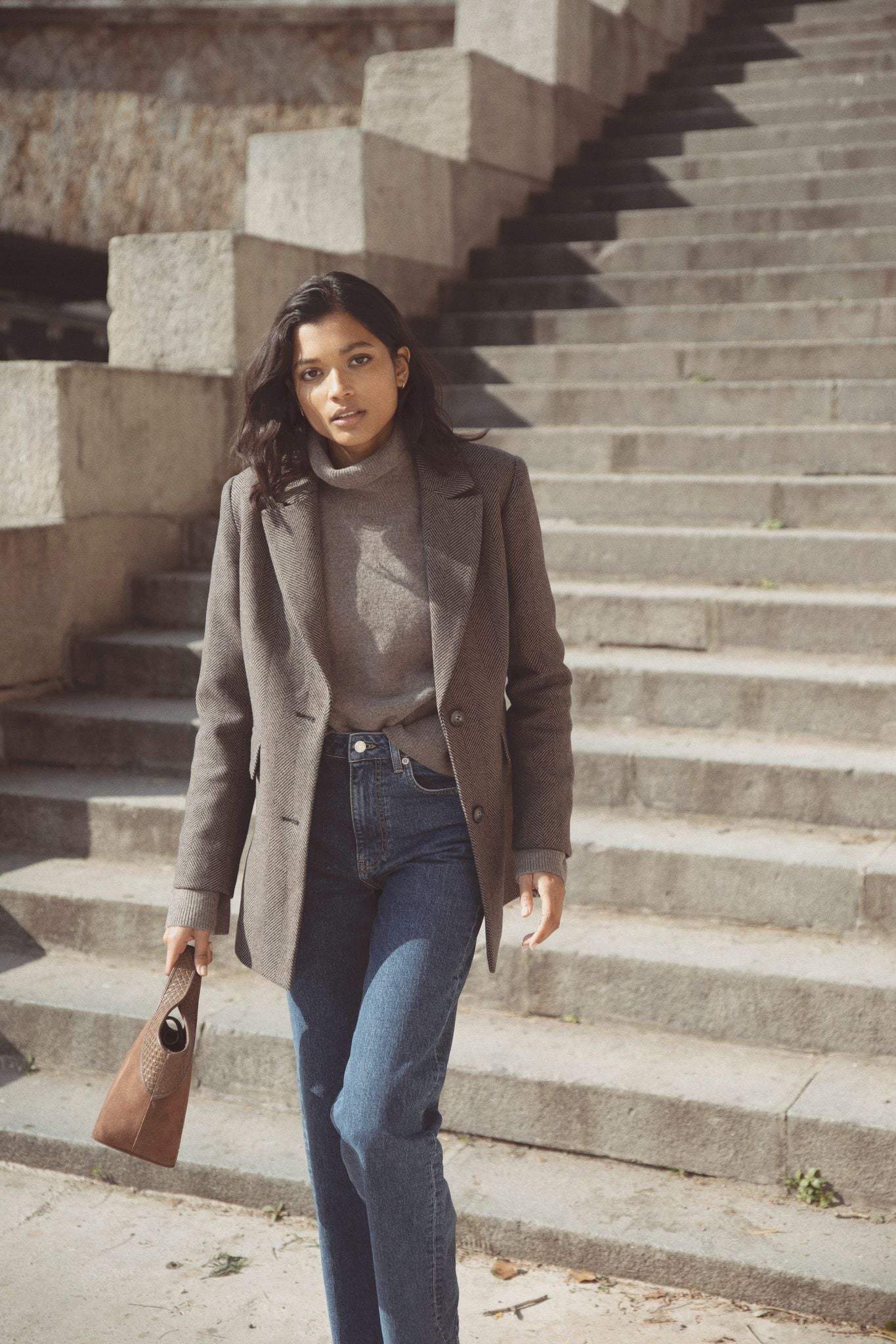 Brooklyn Blazer Taupe Herringbone