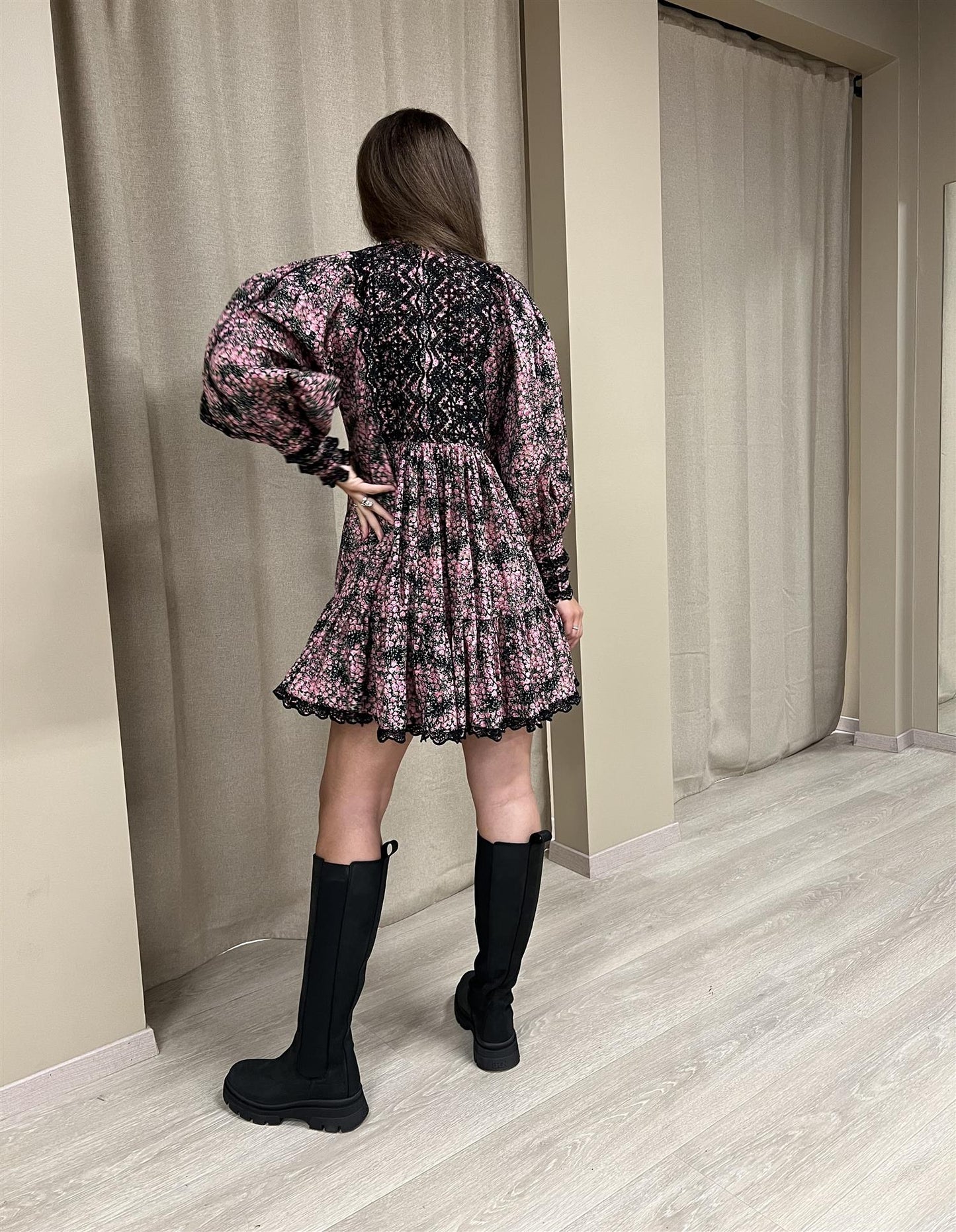 Décorated Poplin Shift Dress Petite Rose