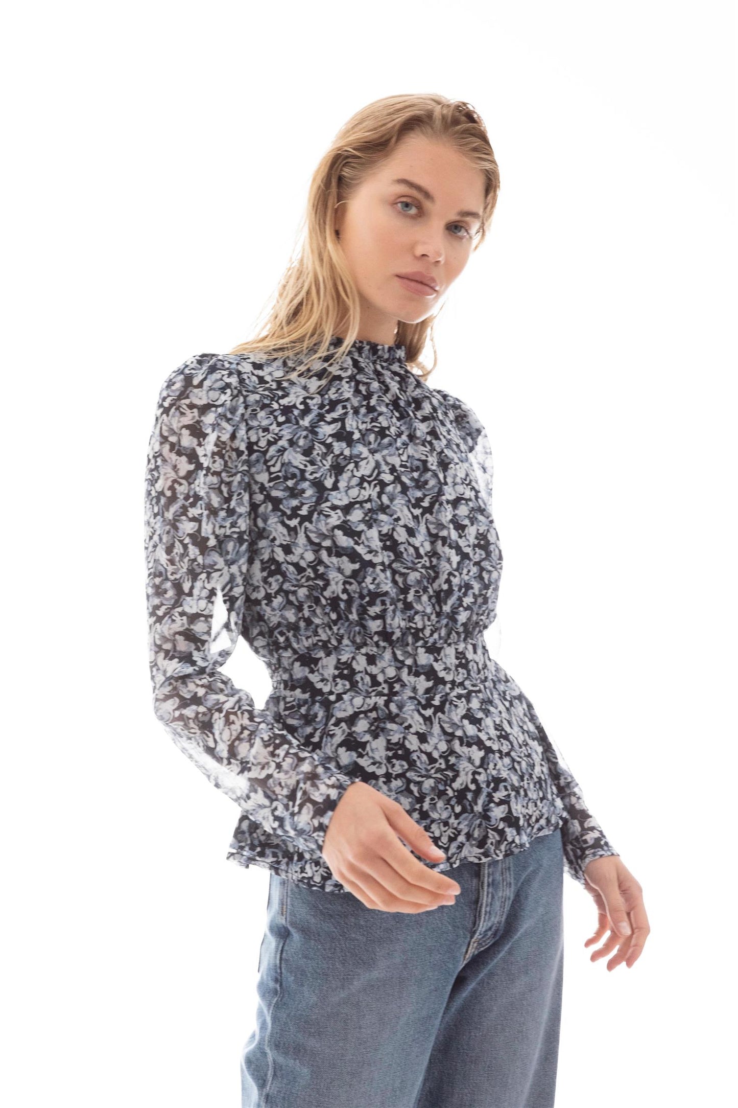 Anneli Blouse Blue Dawn Print