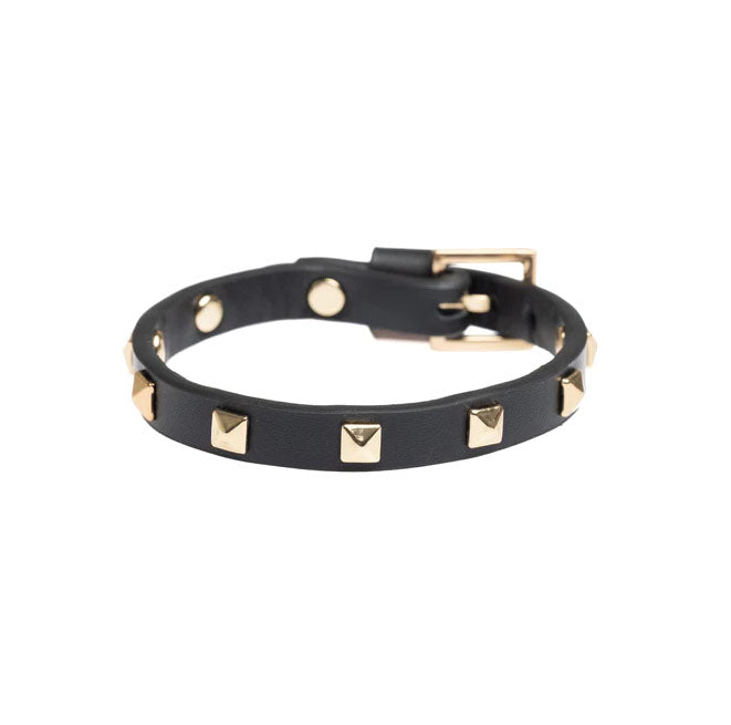 Leather Stud Bracelet Mini Black