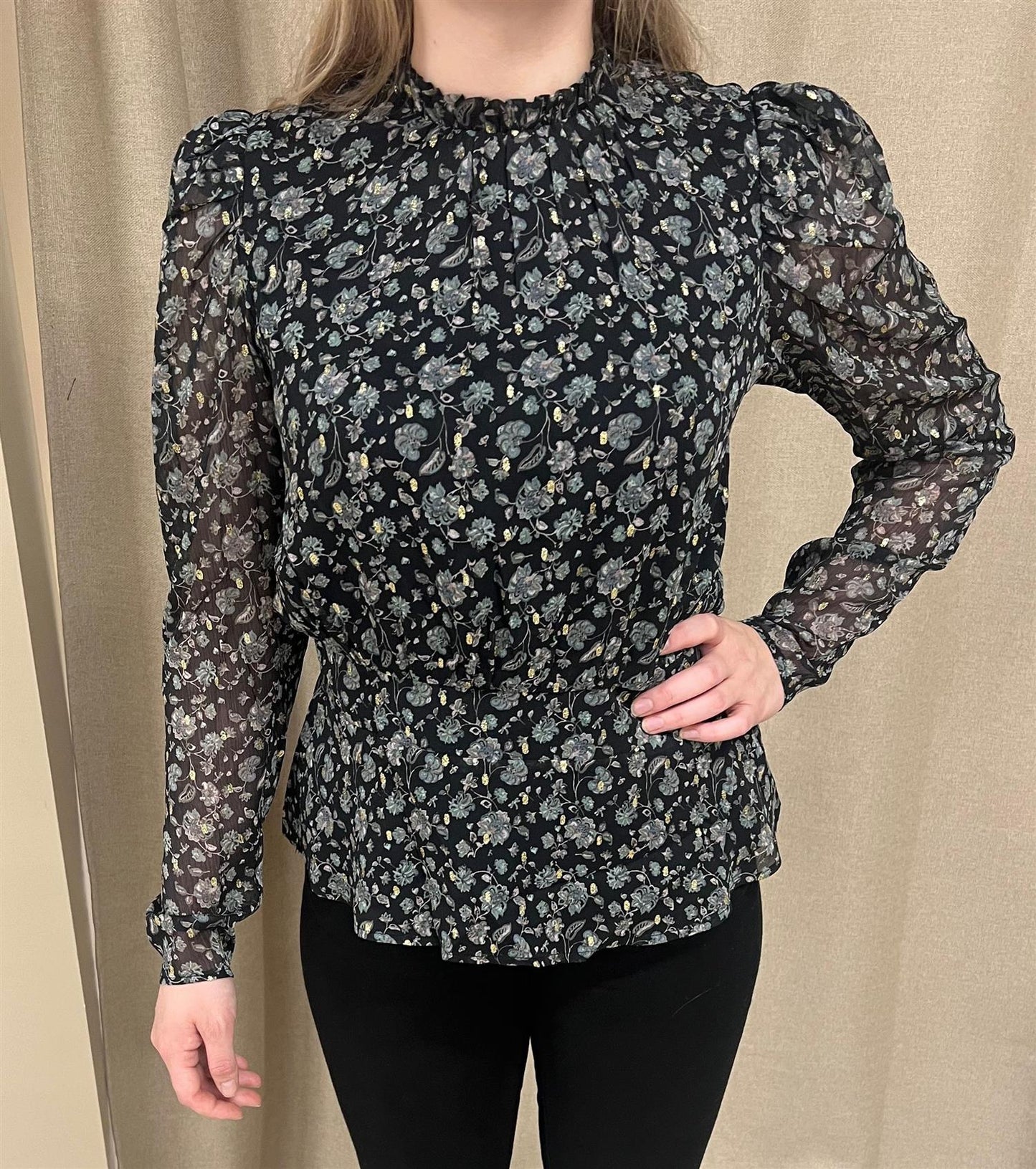 Anneli blouse Green amber print