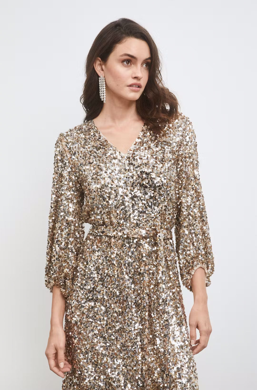 Bianca Sequin Dress Champagne