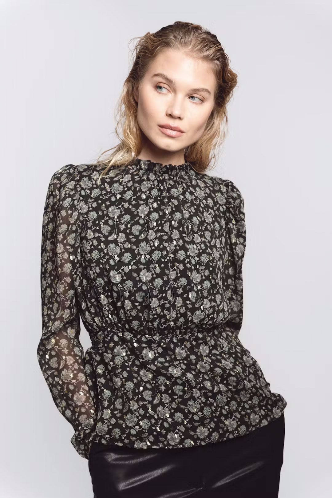 Anneli blouse Green amber print