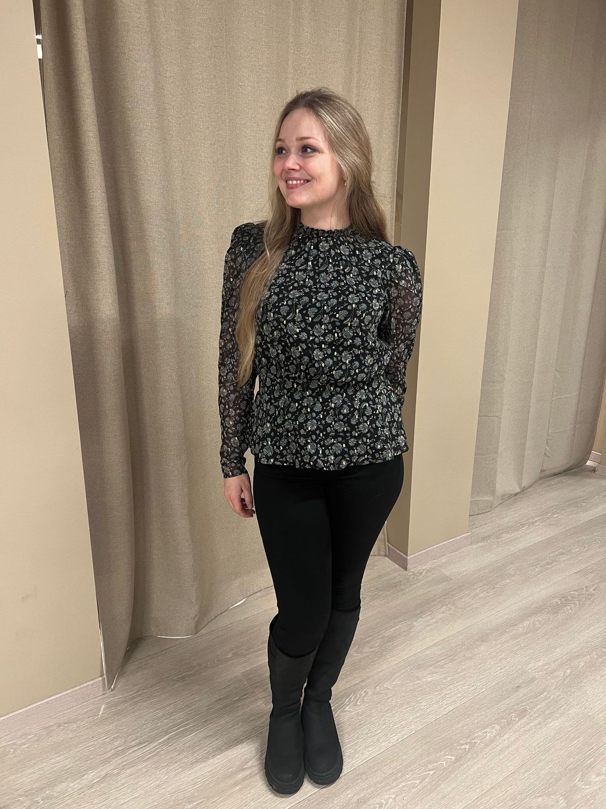 Anneli blouse Green amber print