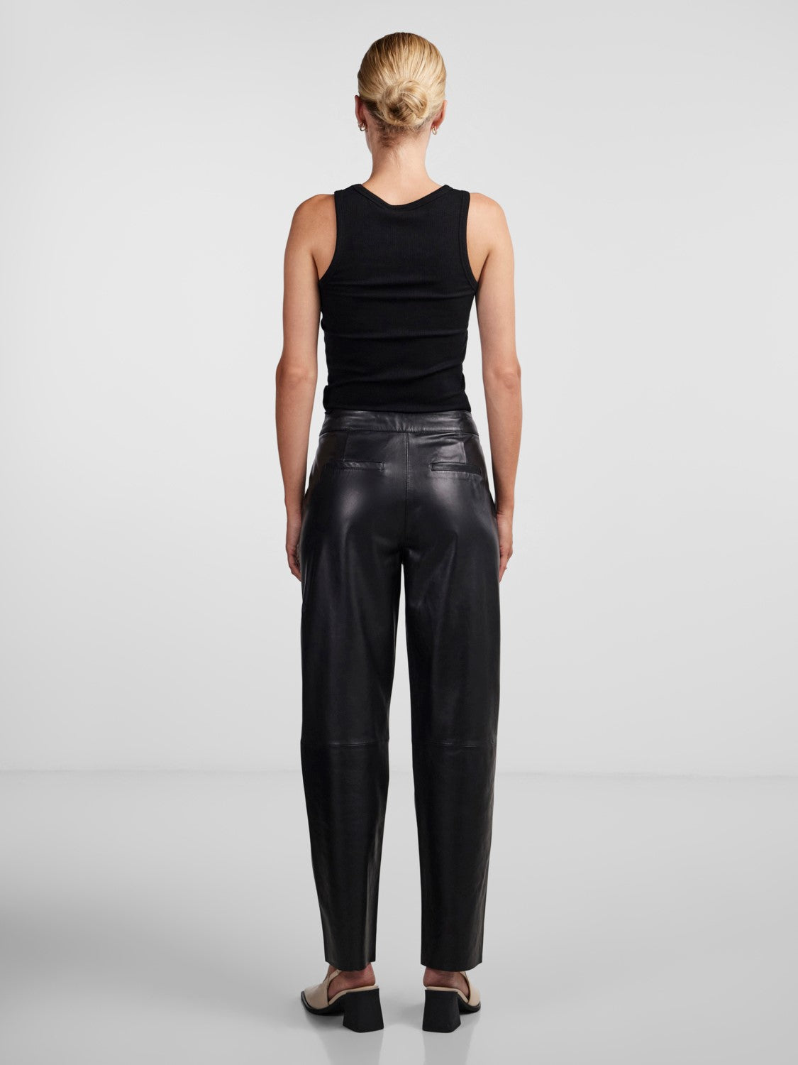 YASLINE HMW LEATHER PANT Black
