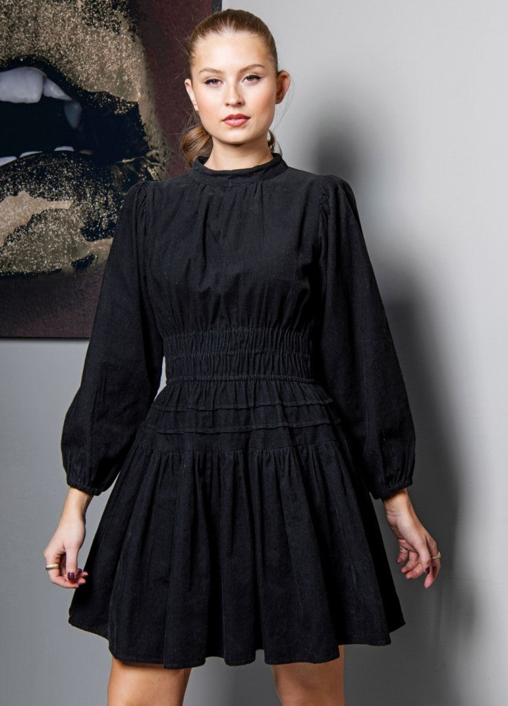 JEANNE DRESS OIL BLACK