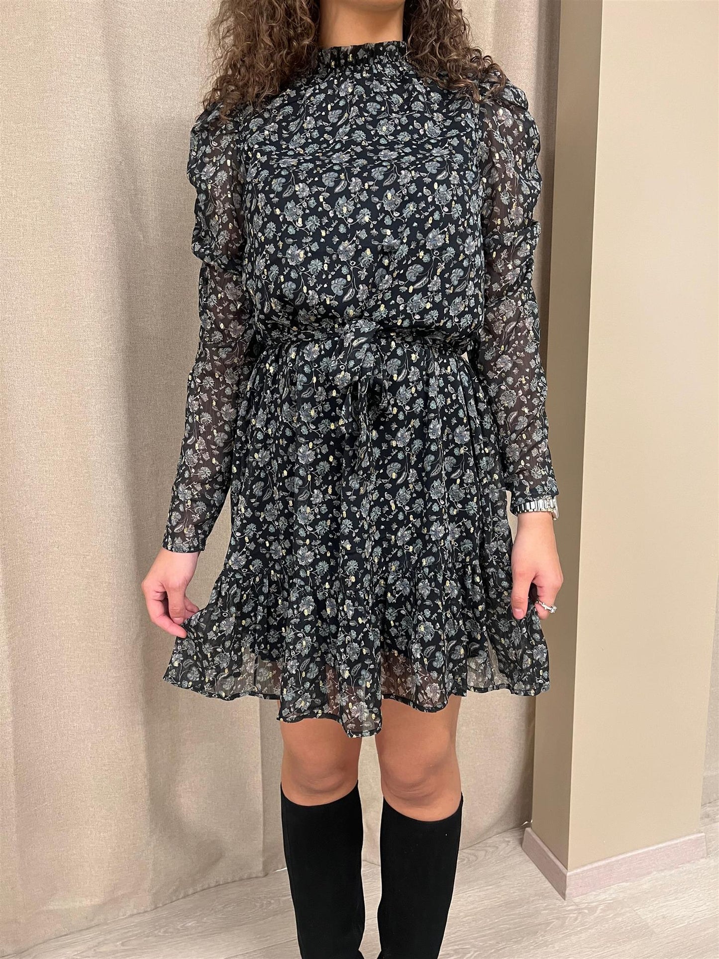 Ariel dress Green amber print
