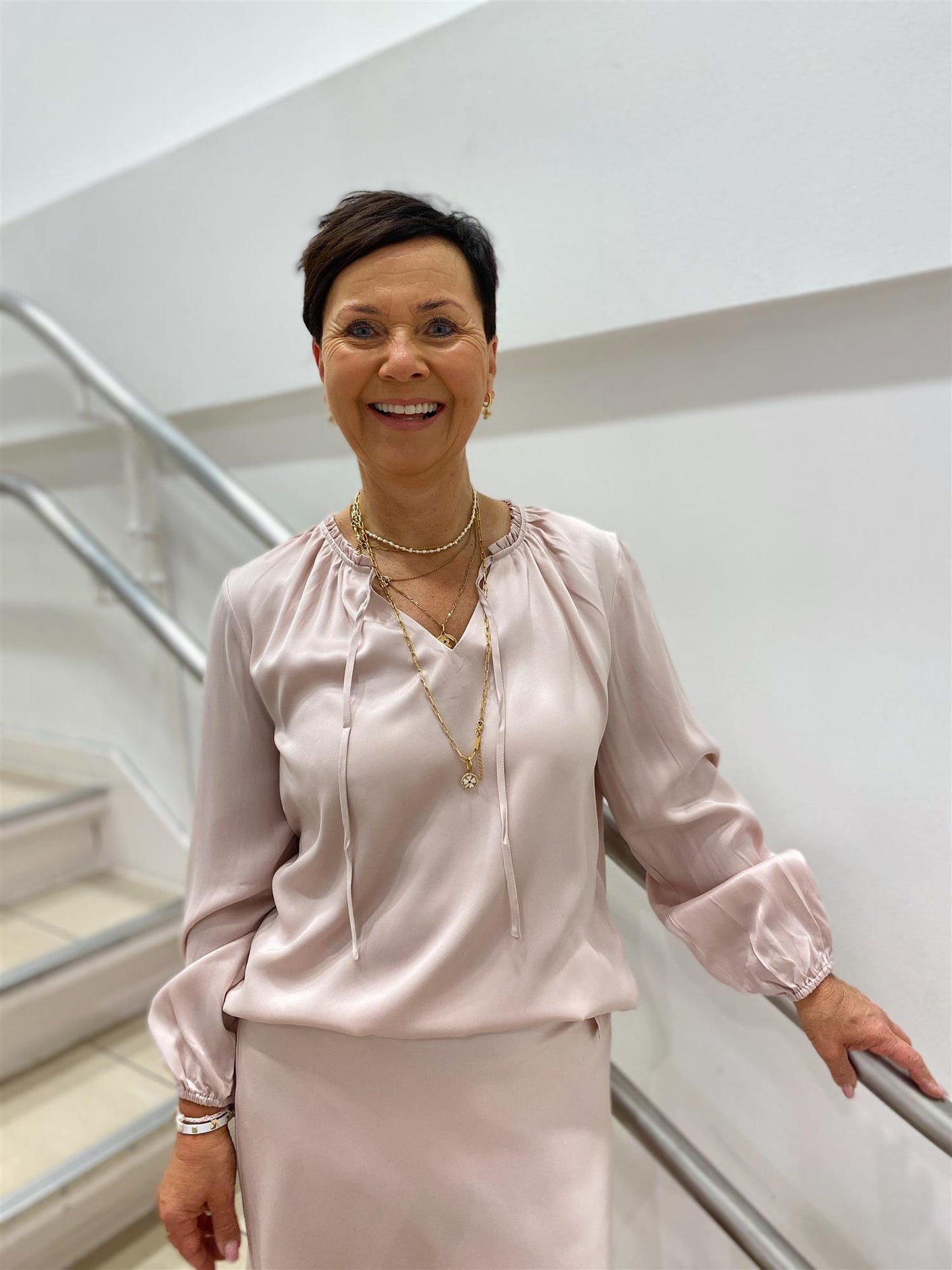 Betina silkeskjørt Dusty pink