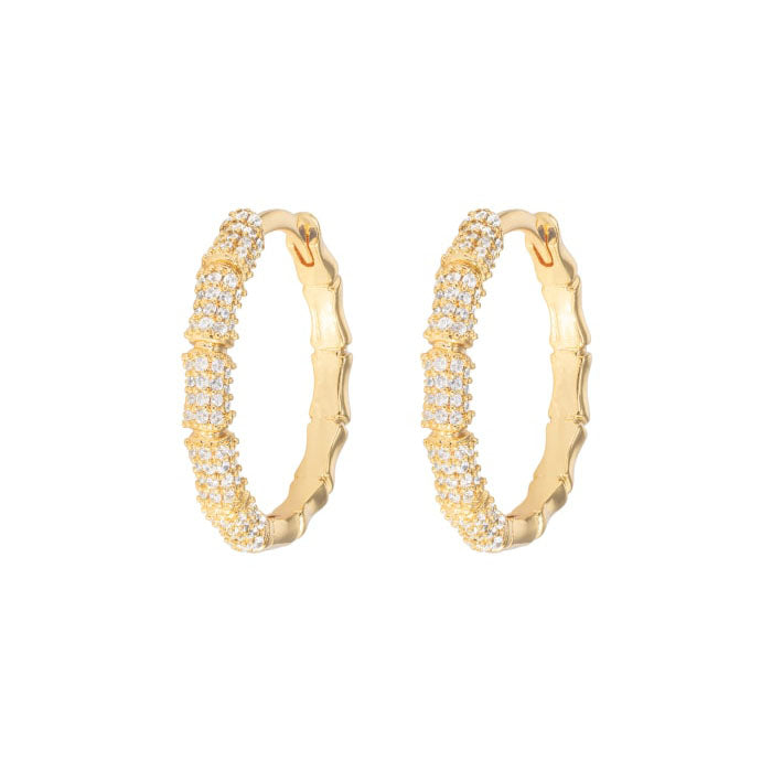 Large Bamboo Hoops White