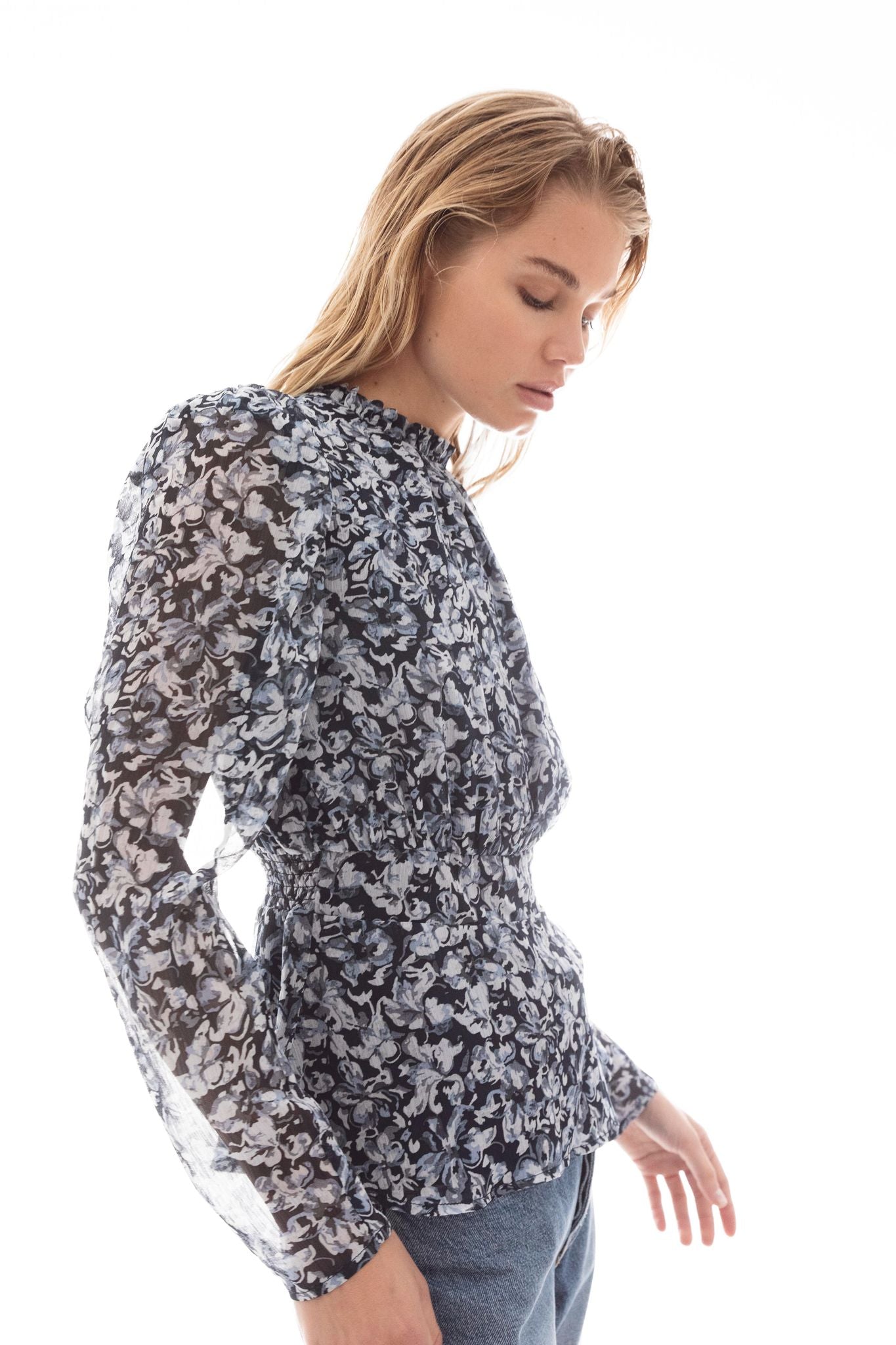 Anneli Blouse Blue Dawn Print
