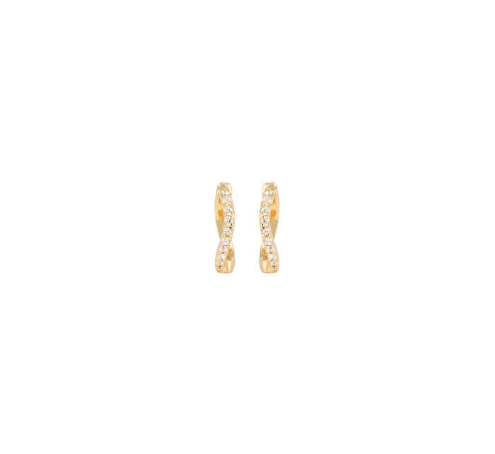 X-Small Wavy Hoops White