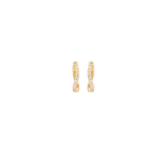 X-Small Wavy Hoops White