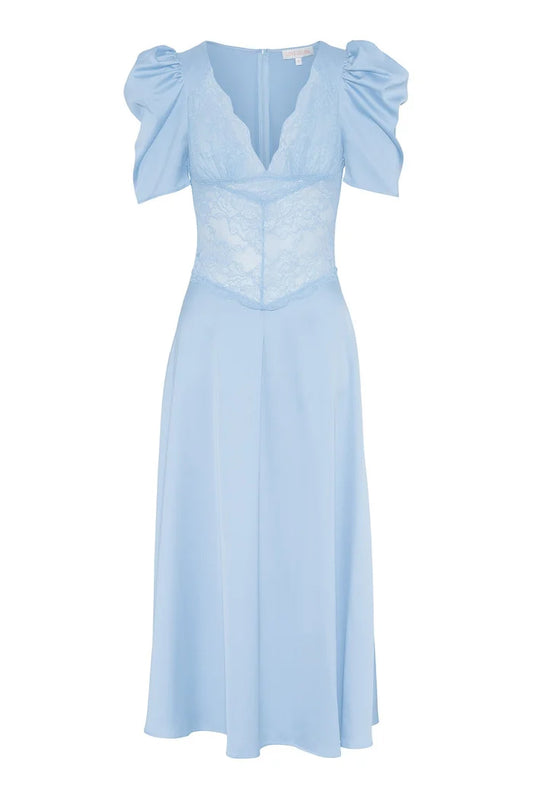 Francis Lace Midi Dress - Light Blue