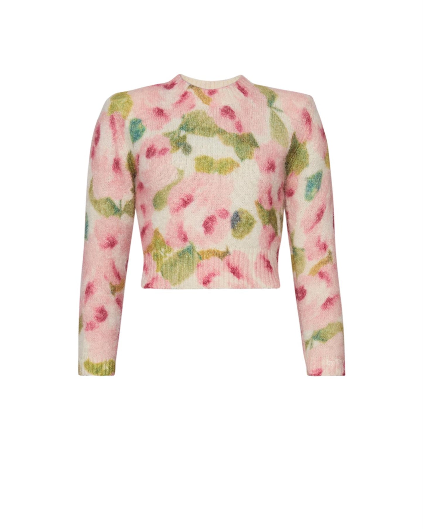 Hairy Knit Fitted Sweater - Blush Rose