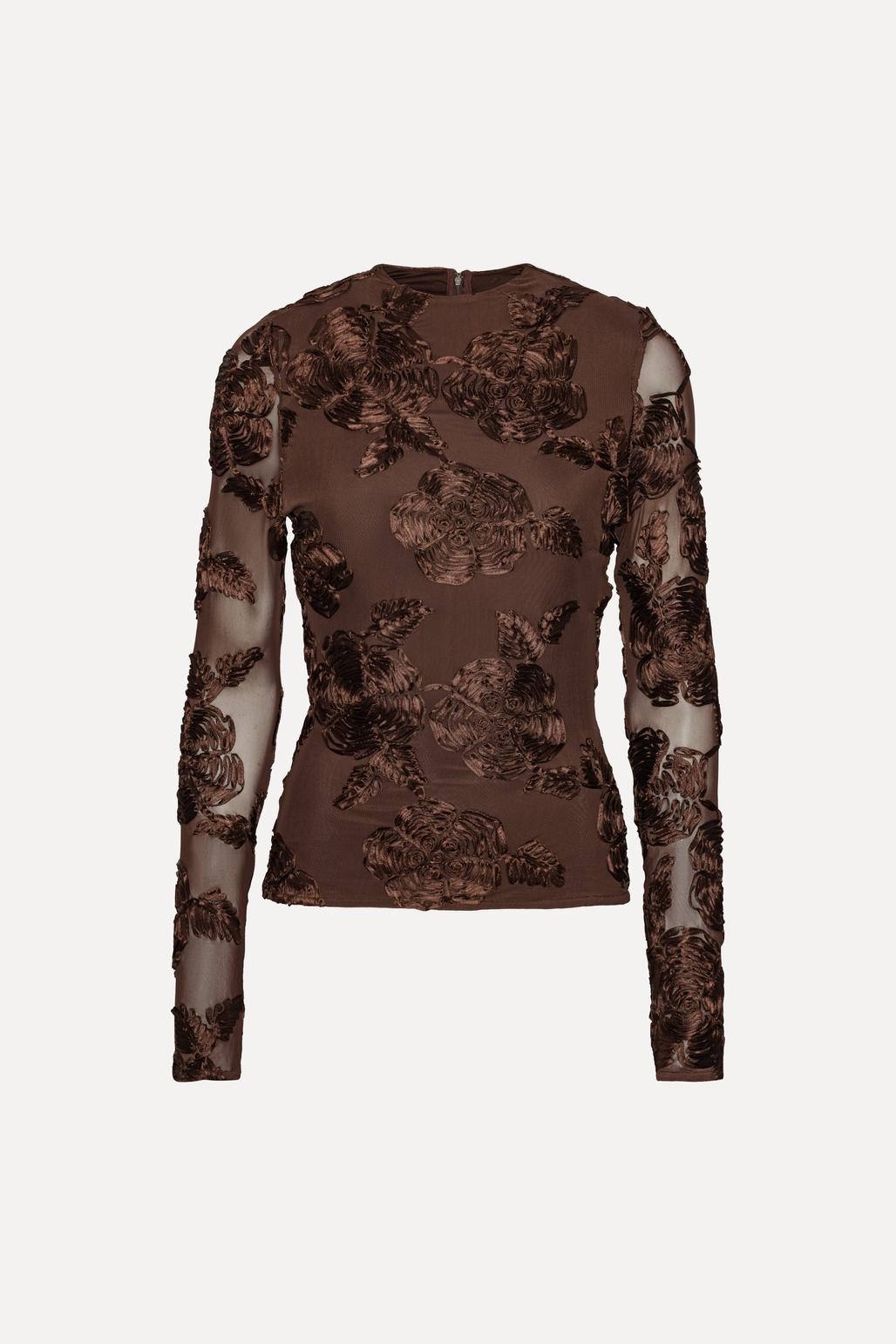Flower Mesh Ls Top