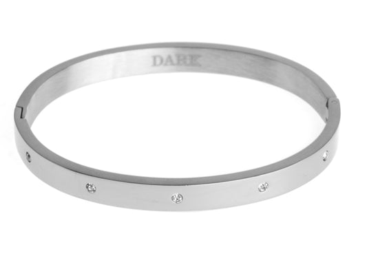 Crystal Dot Bangle Silver