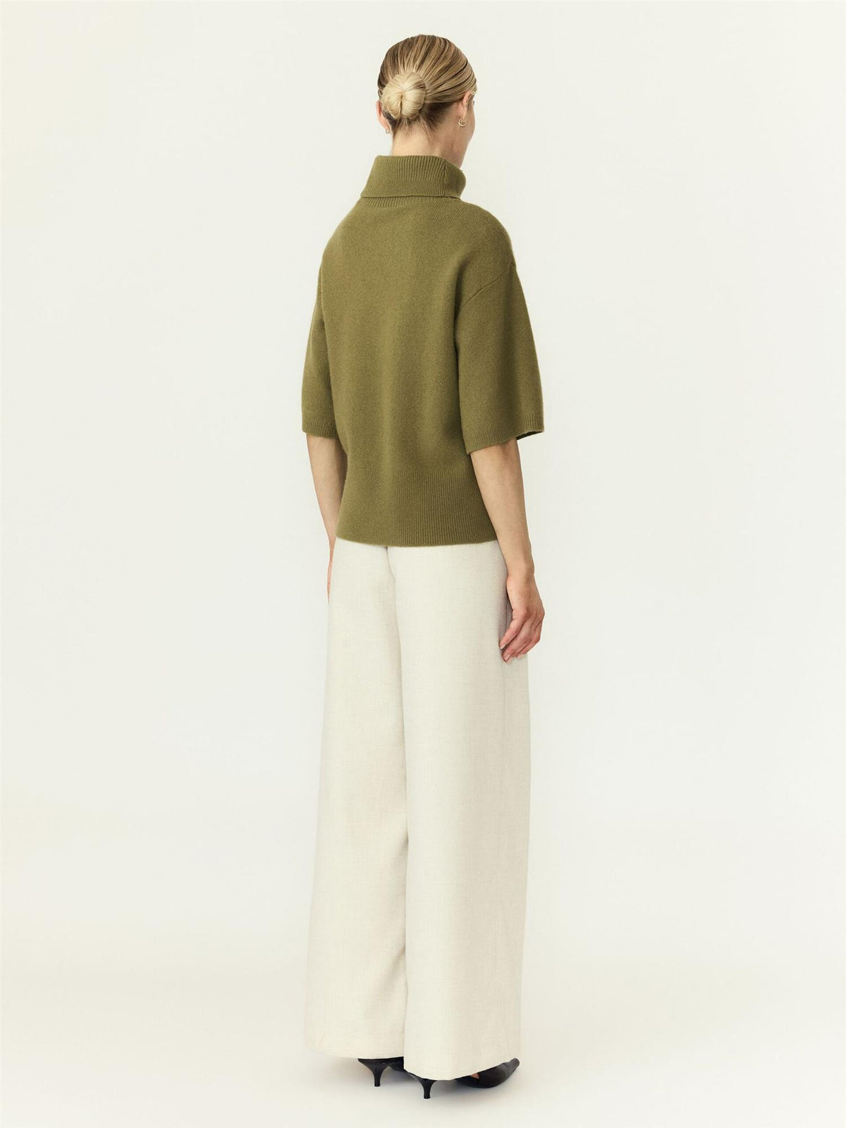 YasEmila Wool Knit Pullover - Fir Green Melange