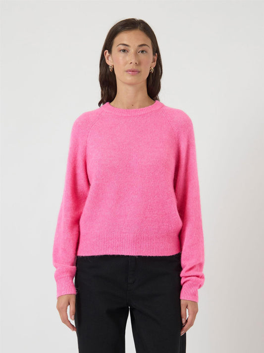 YasJohi Ls Wool Knit Pullover Begonia Pink