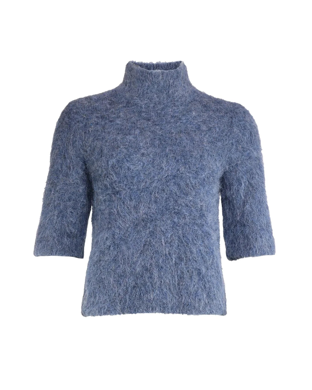 Hairy Knit Turtleneck - Blue