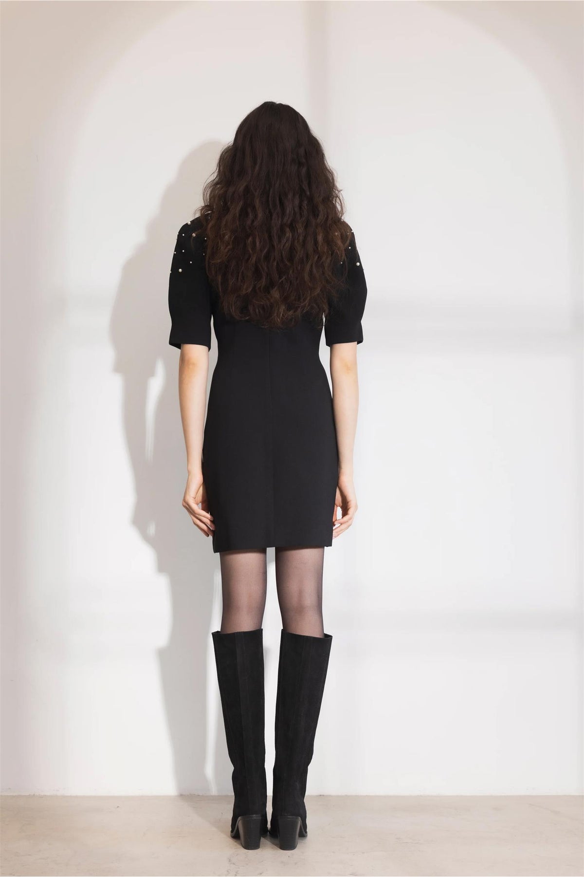Tava Pearl Dress - Black