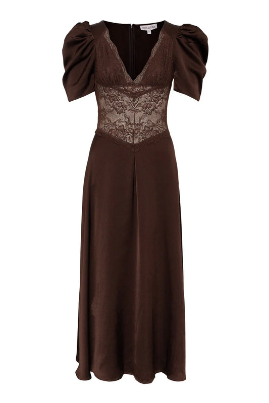 Francis Lace Midi Dress - Espresso