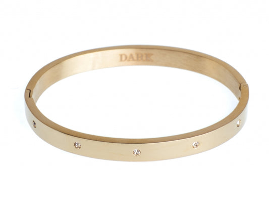 Crystal Dot Bangle Gold