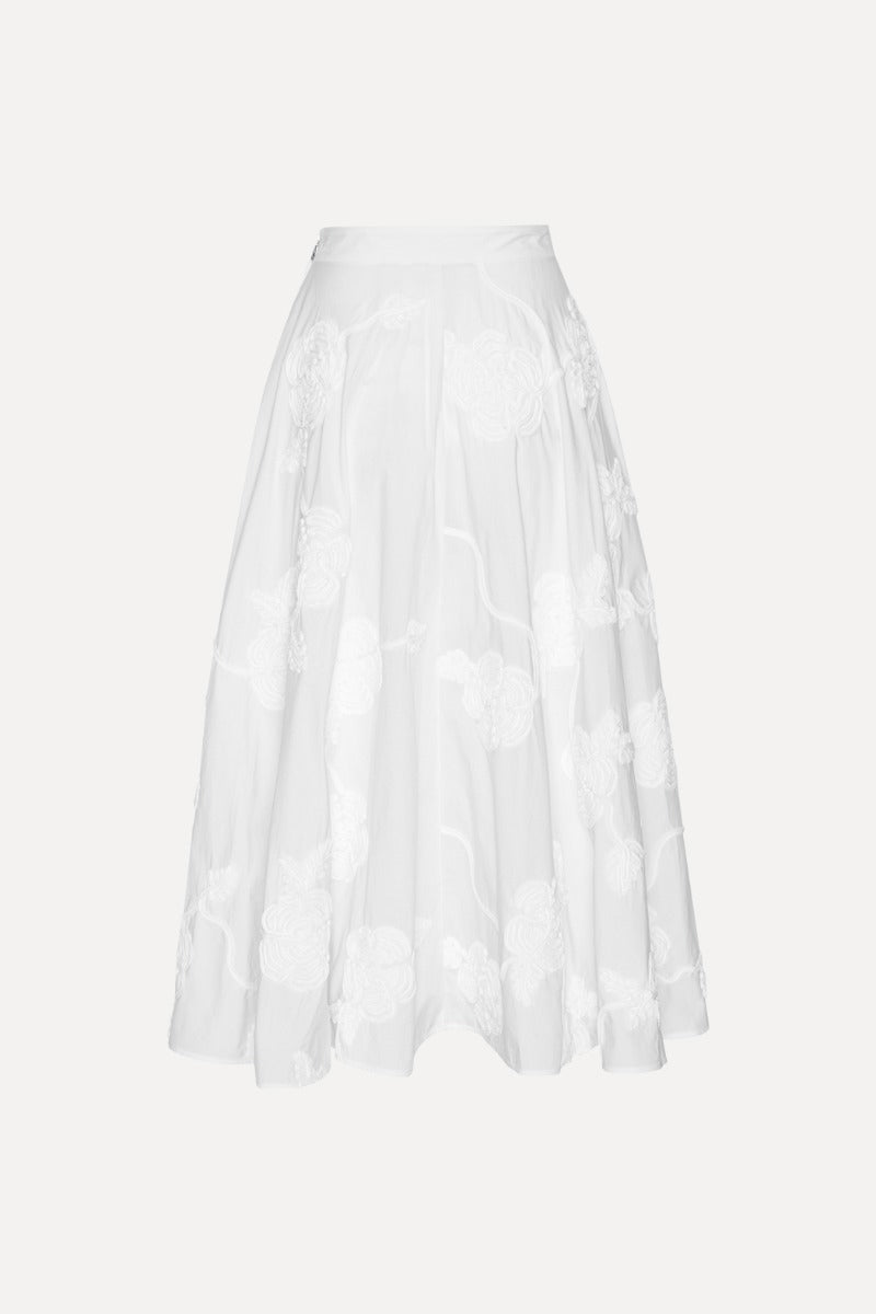 Flower Maxi Skirt - Bright White