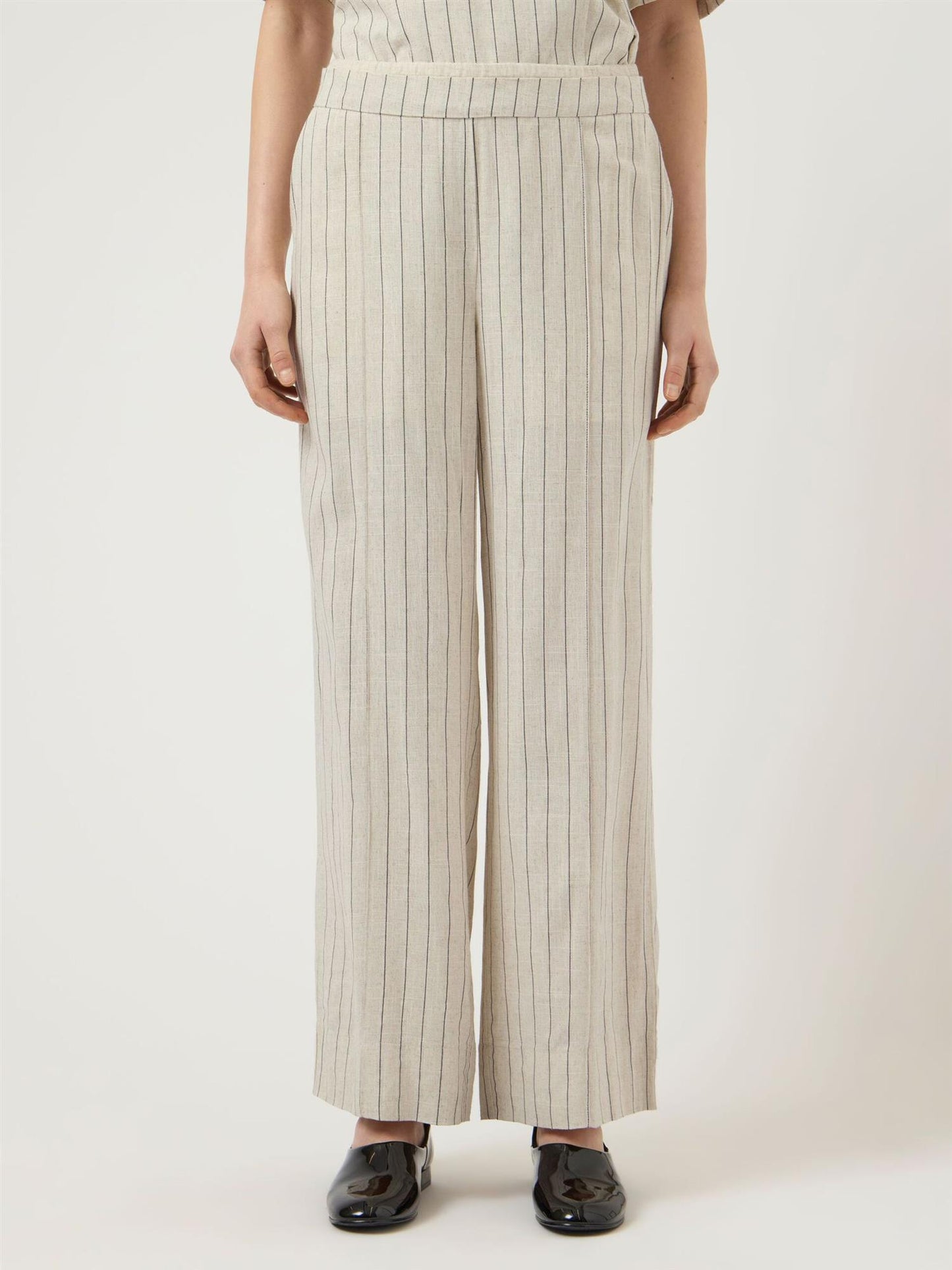 YasLinura Linen Blend Pant - Pristine Pinstripe