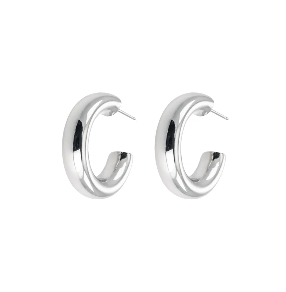 Medium Chunky Hoops Silver