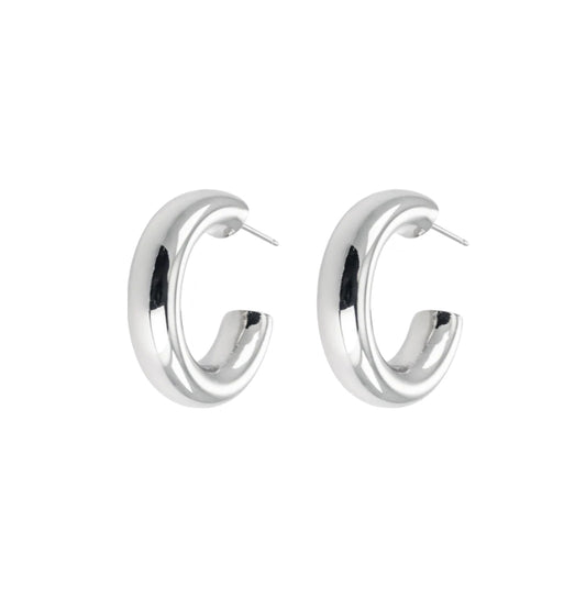 Medium Chunky Hoops Silver