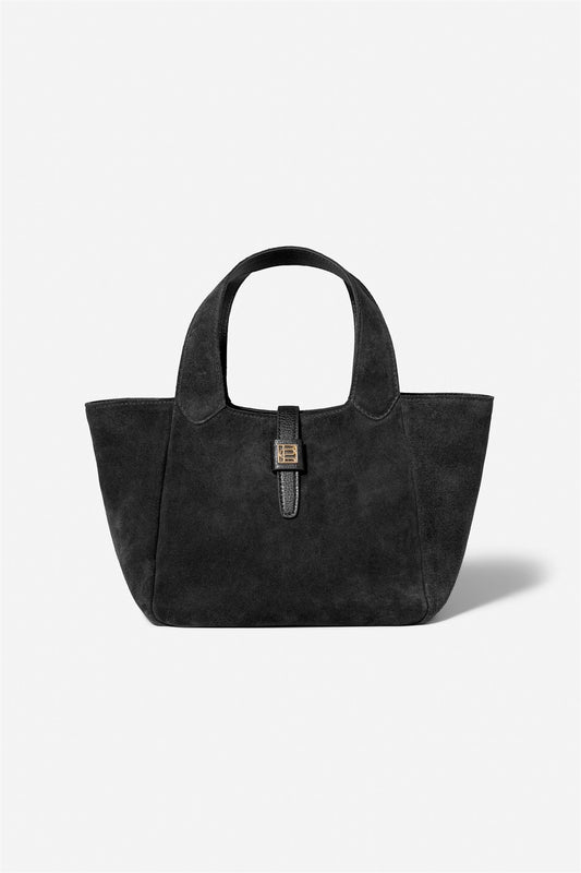 Lucille Tote Bag Small - Black Suede