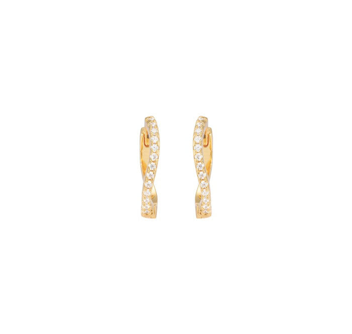 Small Wavy Hoops White
