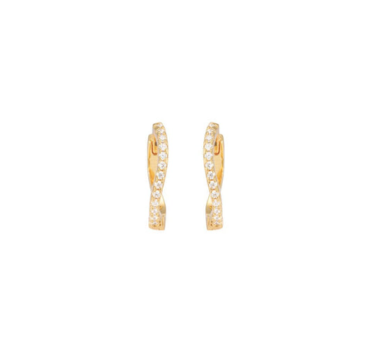 Small Wavy Hoops White