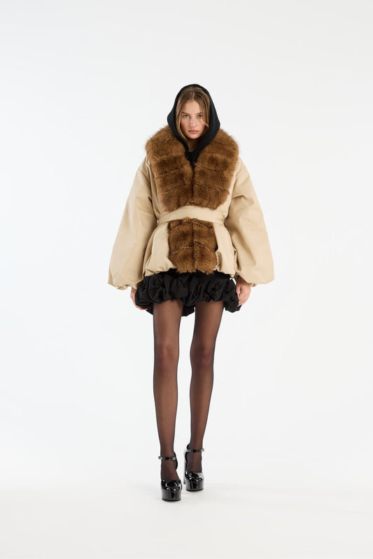 Faux Fur Collar Jacket