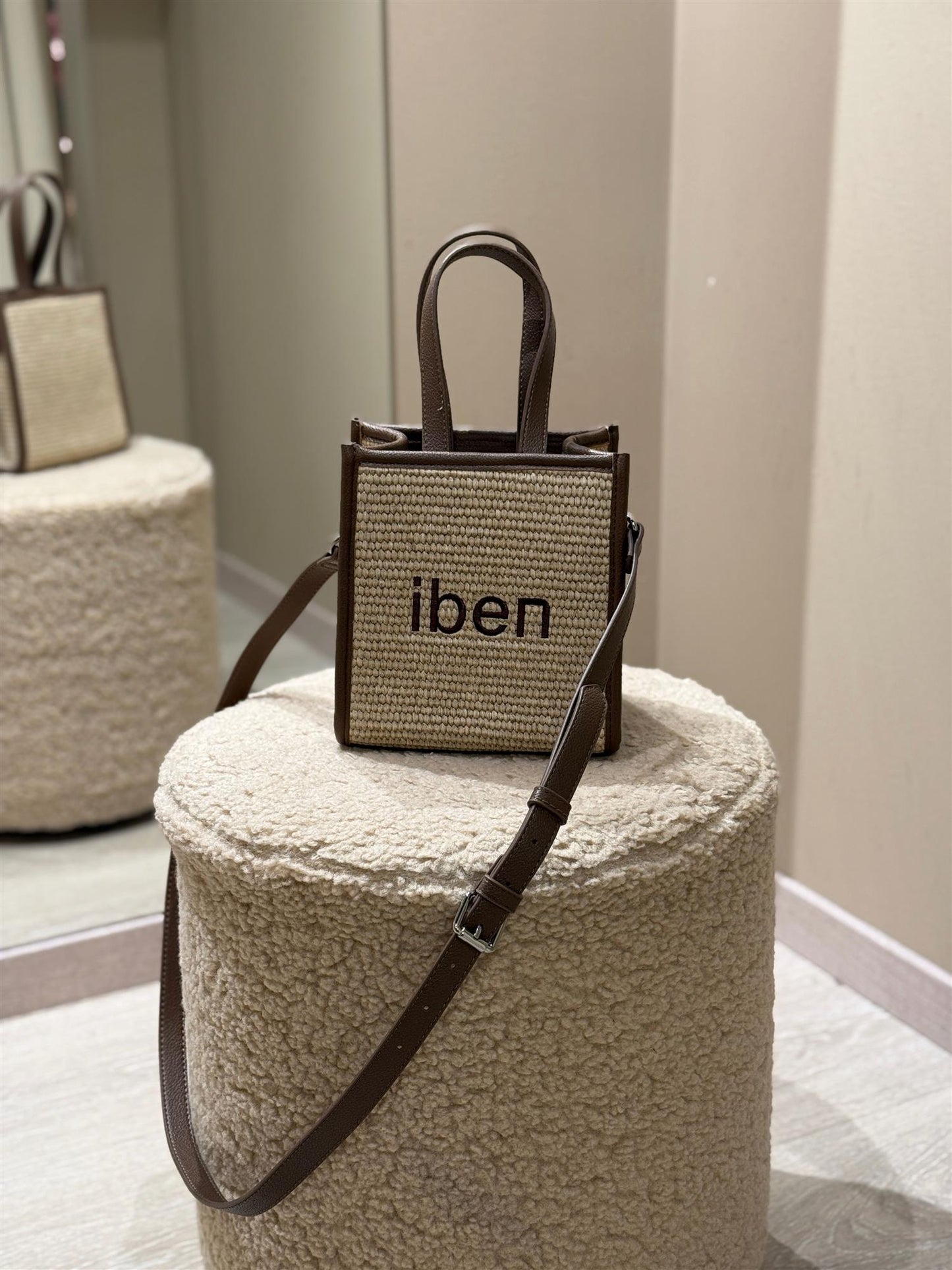 Iben Straw Bag Mini Brown Straw