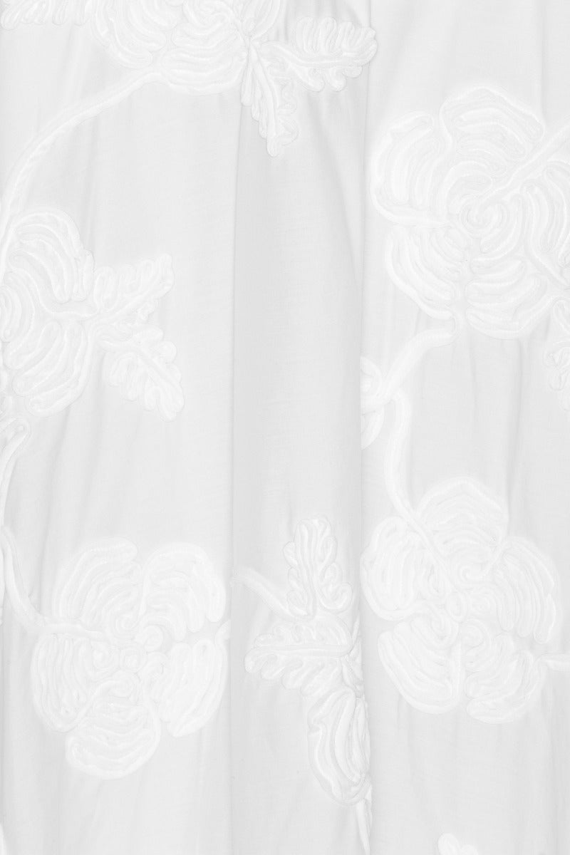 Flower Maxi Skirt - Bright White