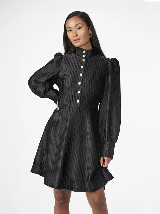 YASRipple LS Dress Show Black