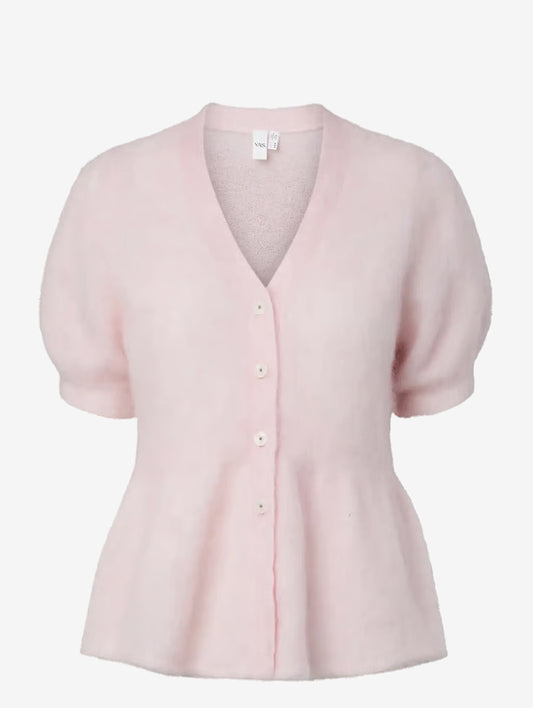 YasTilde Mohair Blend Knit Cardigan - Pale Lilac